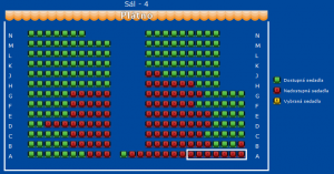 Obsazenost sálu ještě před zahájením předprodeje.
